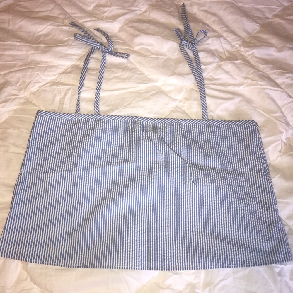 NWOT Seersucker Crop Top